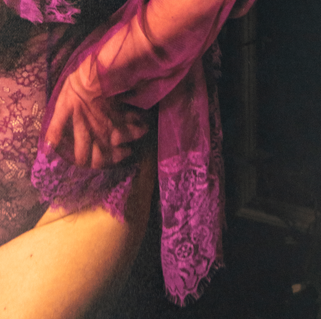 Close up detail of silk photographic print paper finish